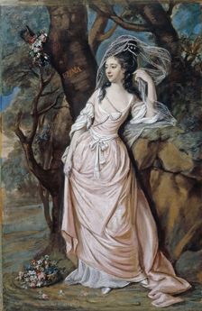 Presumed Portrait of Lady Carhampton, née La Touche, as Emma ("La Belle Brune"by Matthew... c1775. Creator: Hugh Douglas Hamilton