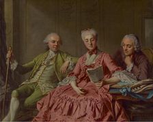Presumed Portrait of the Duc de Choiseul and Two Companions, about 1775. Creator: Jacques Wilbaut