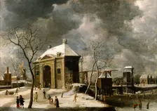 Presumed view of an Amsterdam gate in winter 1622. Creator: Jan Abrahamsz Beerstraten