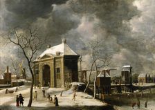 Presumed view of an Amsterdam gate in winter 1622. Creator: Jan Abrahamsz Beerstraten
