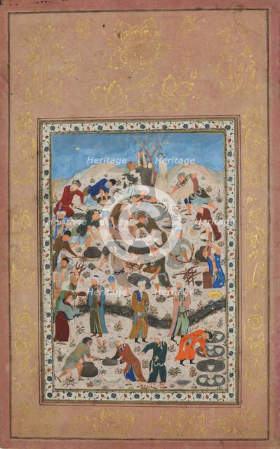 Preparation for a Feast, Folio from a Divan of Jami, late 15th century. Creator: Unknown.