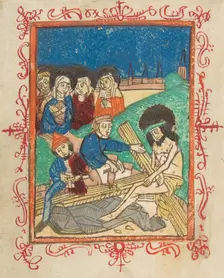 Preparation for the Crucifixion, 15th century., 15th century. Creator: Anon