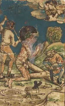 Preparation for the Crucifixion (Schr. 662a), 15th century., 15th century. Creator: Anon