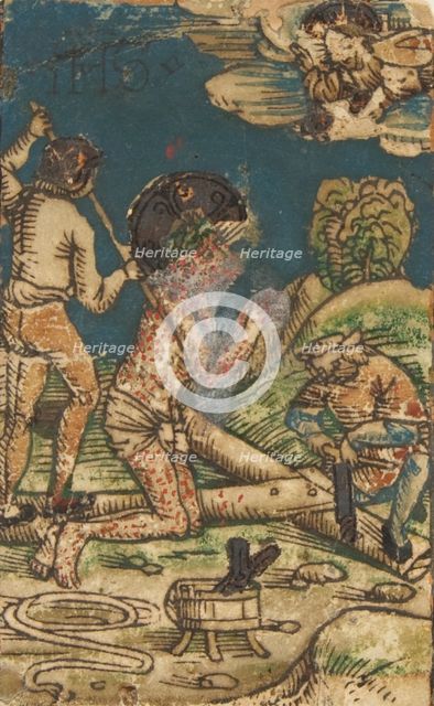 Preparation for the Crucifixion (Schr. 662a), 15th century., 15th century. Creator: Anon.