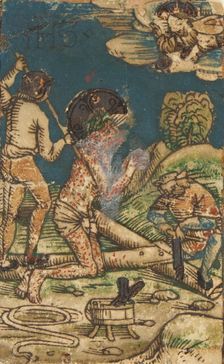 Preparation for the Crucifixion (Schr. 662a), 15th century., 15th century. Creator: Anon