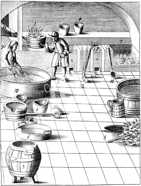 Preparation of copper and silver to be alloyed for production of coins, 1683. Creator: Unknown.
