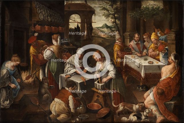Preparation of a Patrician's Meal, Second half of the16th cen. Creator: Bassano, Francesco II, (Circle) (1549-1592).