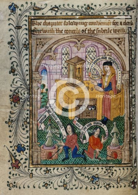 Preparation of experiments, c1477.  Creator: Unknown.