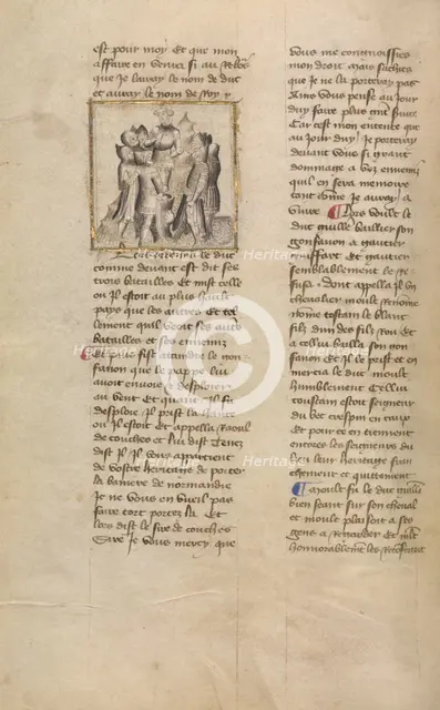 Preparations before the Battle of Hastings; Chronique de Normandie, about 1400-1415. Creator: Unknown.