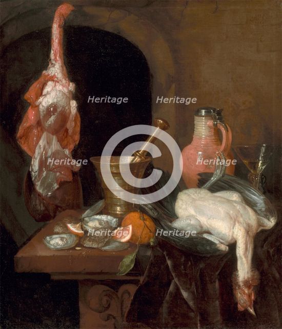 Preparations for a Meal, 1664. Creator: Abraham van Beyeren.