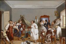 Preparations for a ball in a merchant house, Mid of the 19th century. Creator: Anonymous