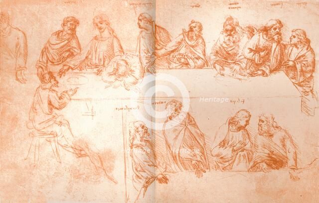 Preparatory sketch for the painting of `The Last Supper`, c1494-c1499 (1883). Artist: Leonardo da Vinci.