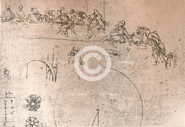 Preparatory sketch for the painting of `The Last Supper`, c1494-c1499 (1883). Artist: Leonardo da Vinci.