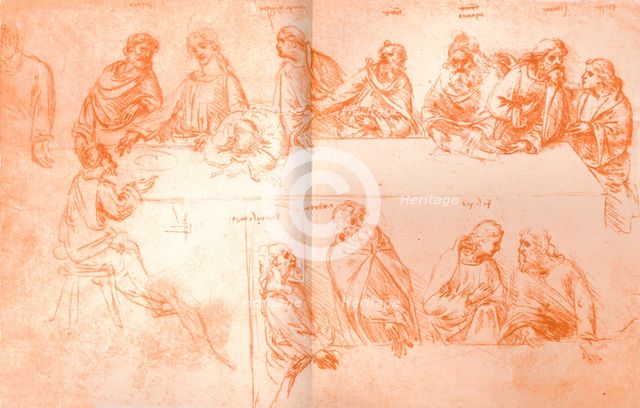 Preparatory sketch for the painting of `The Last Supper`, c1494-c1499 (1883). Artist: Leonardo da Vinci.