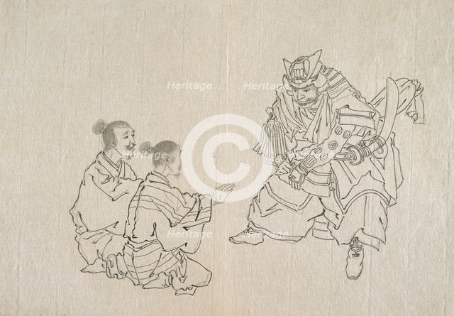Preparatory Sketches for Prints (set of 5) (image 4 of 4), Late 19th century. Creator: Tsukioka Yoshitoshi.