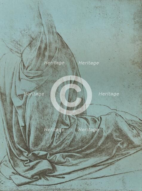 Preparatory study of drapery for the Angel in the `Virgin of the Rocks`, 1472-c1519 (1883). Artist: Leonardo da Vinci.