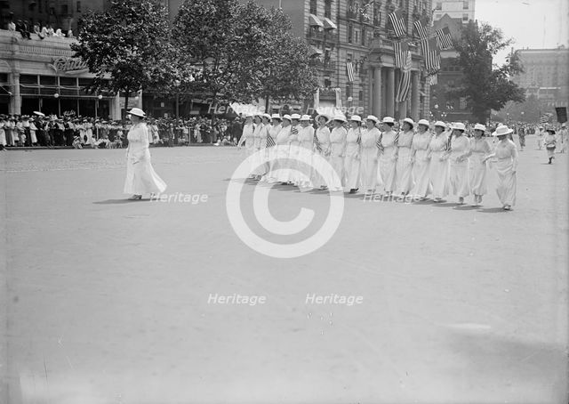 Preparedness Parade - Units of Women in Parade, 1916. Creator: Harris & Ewing.