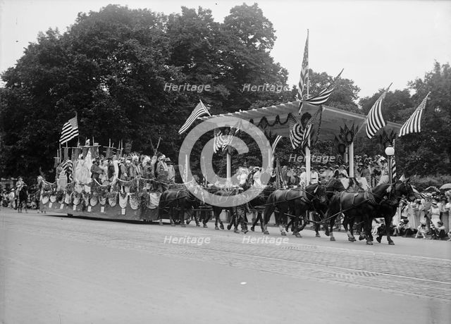 Preparedness Parade - Colonial And Indian Float, 1916. Creator: Harris & Ewing.
