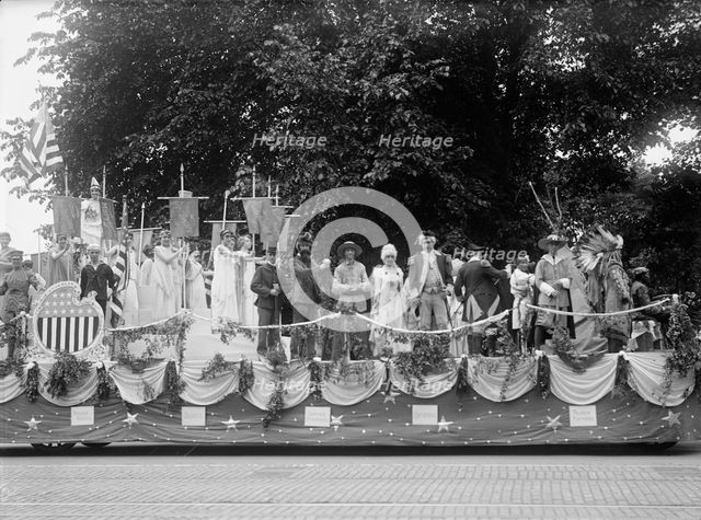 Preparedness Parade - Colonial And Indian Float, 1916. Creator: Harris & Ewing.