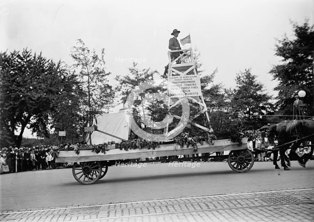 Preparedness Parade - Forest Service Float, 1916. Creator: Harris & Ewing.