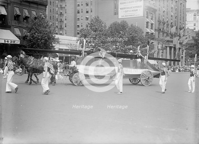 Preparedness Parade - Float, 1916. Creator: Harris & Ewing.