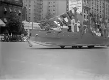 Preparedness Parade - Float Like Battleship, 1916. Creator: Harris & Ewing