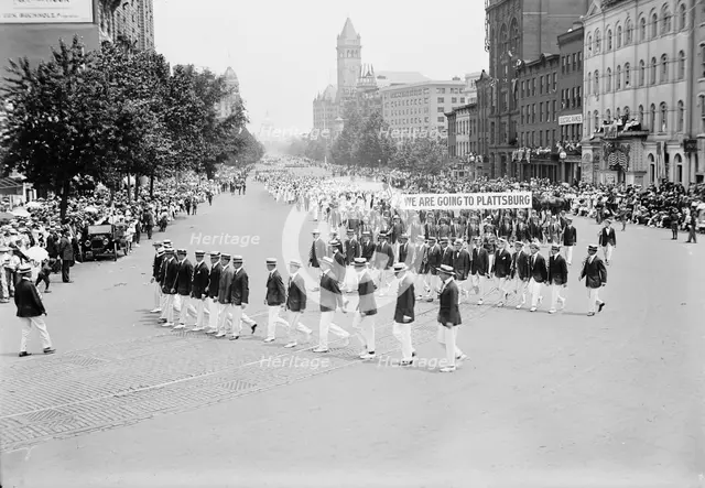 Preparedness Parade - Plattsburg Men, 1916. Creator: Harris & Ewing.