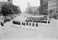 Preparedness Parade - Plattsburg Men, 1916. Creator: Harris & Ewing