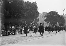 Preparedness Parade - President Wilson, William F. Gude, And Randolph Kauffmann Leading..., 1916. Creator: Harris & Ewing