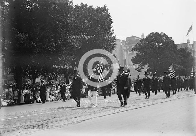 Preparedness Parade - President Wilson, William F. Gude, And Randolph Kauffmann Leading..., 1916. Creator: Harris & Ewing.