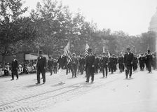 Preparedness Parade - President Wilson, William F. Gude, And Randolph Kauffmann Leading..., 1916. Creator: Harris & Ewing