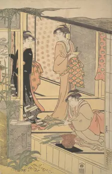 Preparing New Year Decorations, ca. 1788. Creator: Hosoda Eishi