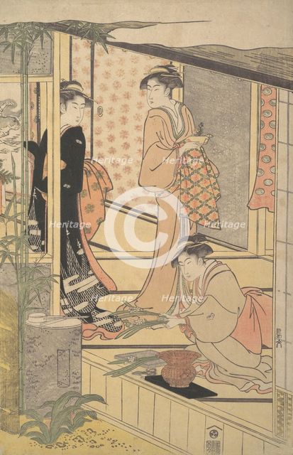Preparing New Year Decorations, ca. 1788. Creator: Hosoda Eishi.