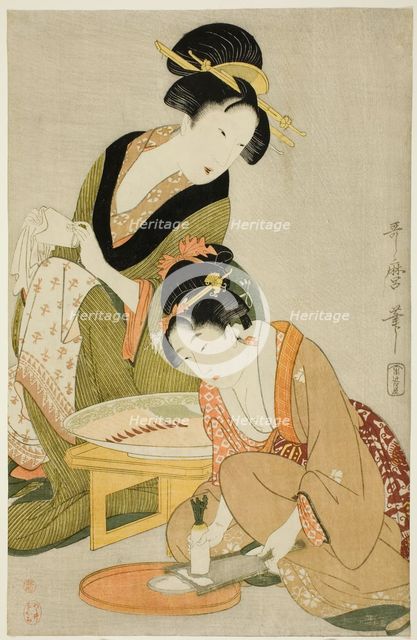 Preparing a Meal, Japan, c. 1798/99. Creator: Kitagawa Utamaro.