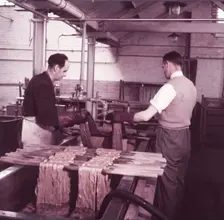 Preparing and dyeing material for the coronation robe, Braintree, Essex, c1953. Creator: Arthur Charles Kirby Ware