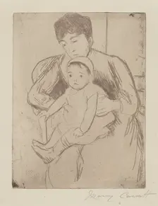 Preparing Bill for an Outing, c. 1889. Creator: Mary Cassatt