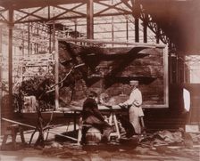 Preparing Case for Marine Objects Crystal Palace, Sydenham, 1852-1854. Creator: Philip Henry Delamotte
