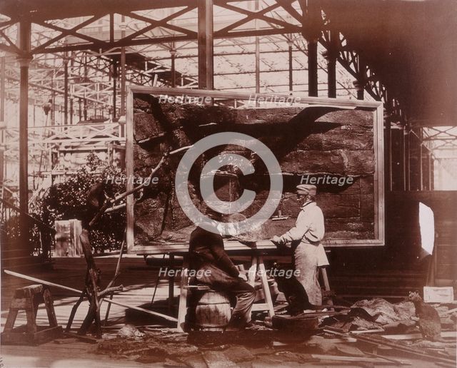 'Preparing Case for Marine Objects', Crystal Palace, Sydenham, 1852-1854. Creator: Philip Henry Delamotte.