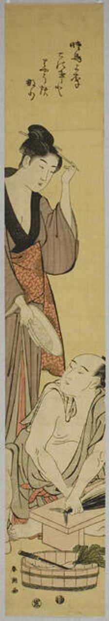 Preparing Fish, c. 1780/1801. Creator: Katsukawa Shuncho