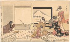 Preparing Food for the Warbler..., 1798. Creator: Kitagawa Utamaro