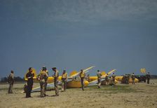 Preparing for take-off at the glider pilot training program, Page Field, Parris Island, S.C., 1942. Creator: Alfred T Palmer