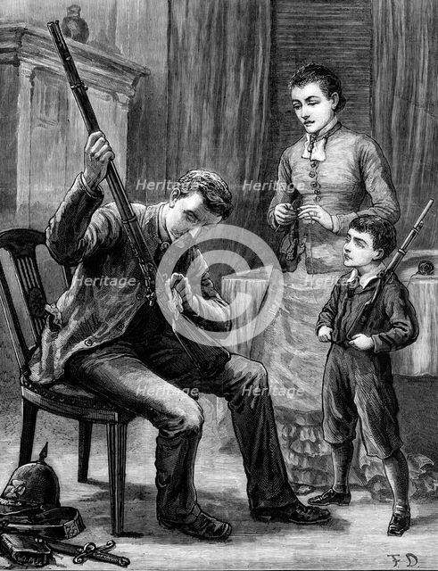 Preparing for the Easter Monday Volunteer Review, 1880. Creator: Unknown.