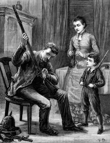 Preparing for the Easter Monday Volunteer Review, 1880. Creator: Unknown