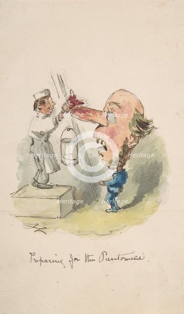 Preparing for the Pantomime, 1836-64. Creator: John Leech.