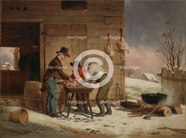 Preparing for Christmas (Plucking Turkeys), 1851. Creator: Francis William Edmonds.