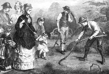 Preparing for croquet, 1871. Creator: Unknown