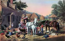Preparing for Market 1856.Artist: Currier and Ives