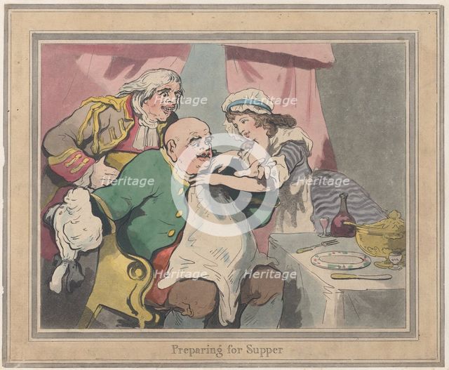 Preparing for Supper, October 22, 1789., October 22, 1789. Creator: Thomas Rowlandson.