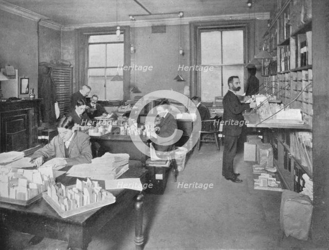 Preparing publications for the press, Patent Office, London, c1903 (1903). Artist: Unknown.