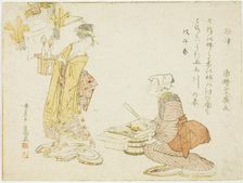Preparing Seven Herbs on the Seventh Day of the New Year, Japan, 1798. Creator: Kubo Shunman